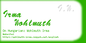 irma wohlmuth business card